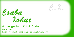 csaba kohut business card